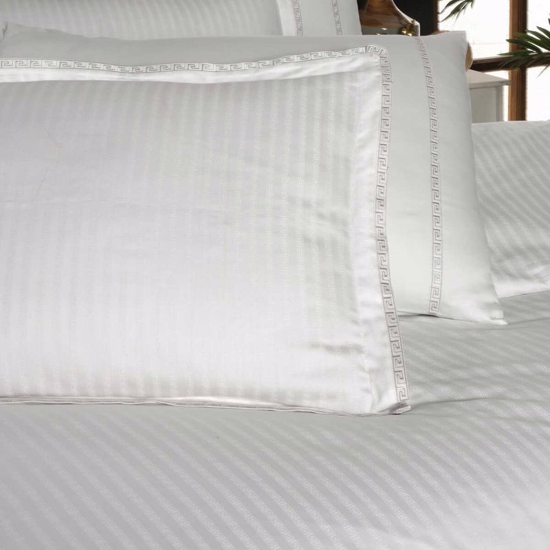 Sarev Jacquard Stripe Beyaz Çift Kişilik Nevresim Takımı 200x220cm Sarev Jacquard Stripe Beyaz Çift Kişilik Nevresim Takımı 200x220cm