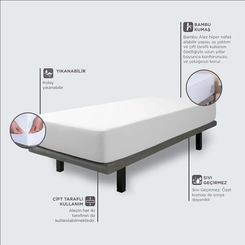 Yatsan Velfont Mekong Bambu Çift Taraflı Sıvı Geçirmez Alez 200x200cm Yatsan Velfont Mekong Bambu Çift Taraflı Sıvı Geçirmez Alez 200x200cm