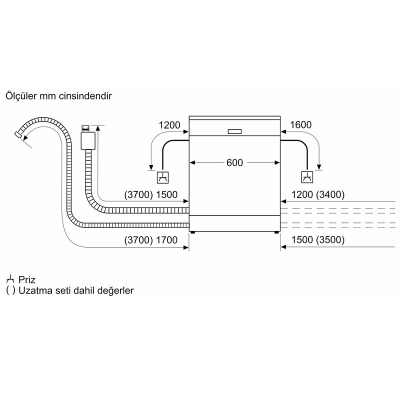 Bosch SMS8YDI82T 8 Programlı 13 Kişilik Inox Bulaşık Makinesi Bosch SMS8YDI82T 8 Programlı 13 Kişilik Inox Bulaşık Makinesi