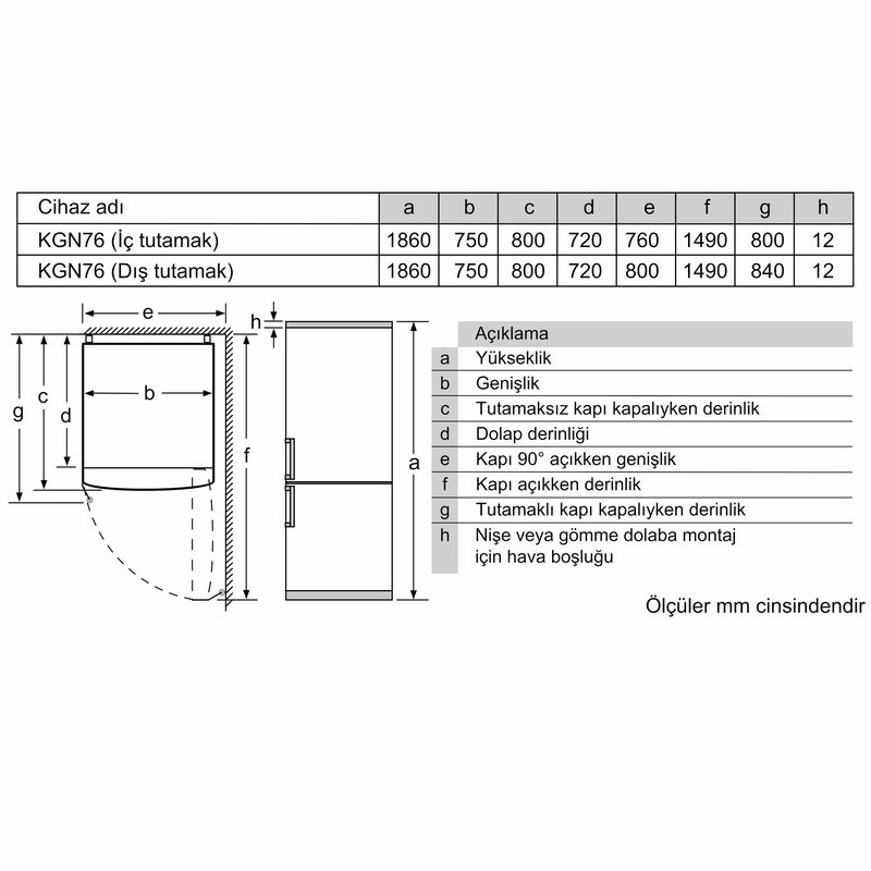 Profilo BD3076WEVN Kombi No Frost Beyaz Buzdolabı Profilo BD3076WEVN Kombi No Frost Beyaz Buzdolabı