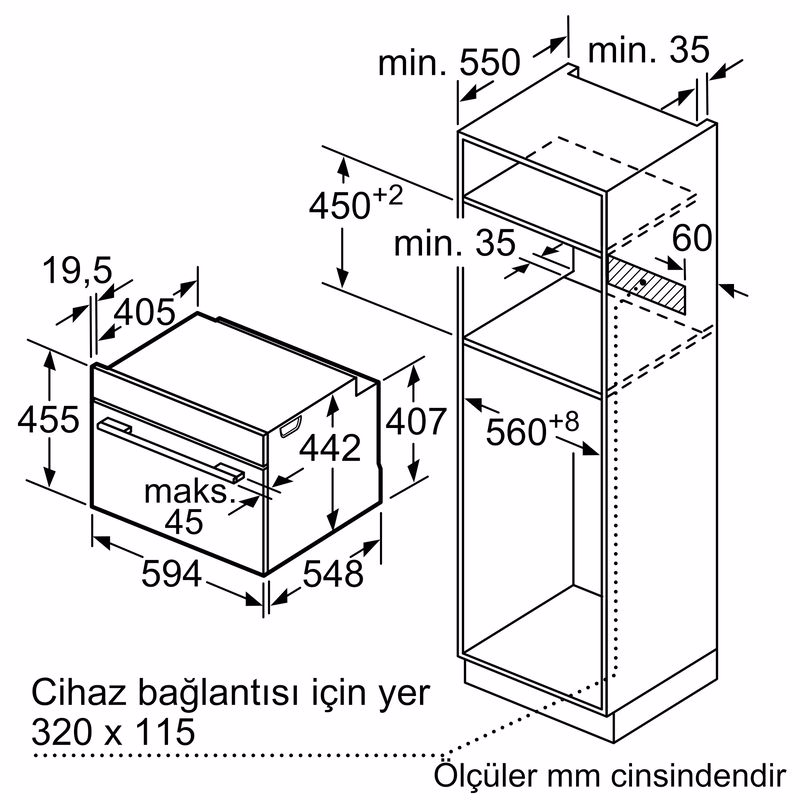 Bosch CDG714XB1 38 Lt Siyah Ankastre Fırın Bosch CDG714XB1 38 Lt Siyah Ankastre Fırın