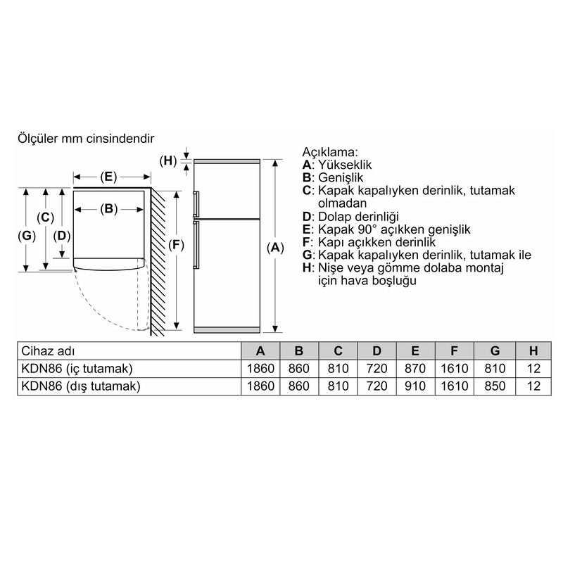 Profilo BD2086IDAN Çift Kapılı No Frost Inox Buzdolabı Profilo BD2086IDAN Çift Kapılı No Frost Inox Buzdolabı