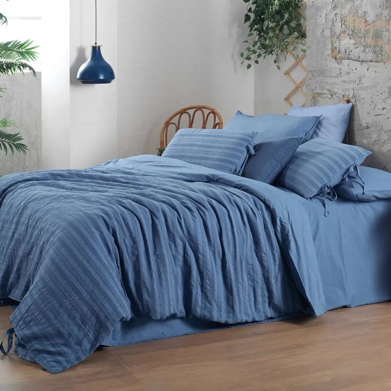 Sarev Mood Comfort Toledo Tek Kişilik Mavi Nevresim Takımı 160x220 cm Sarev Mood Comfort Toledo Tek Kişilik Mavi Nevresim Takımı 160x220 cm