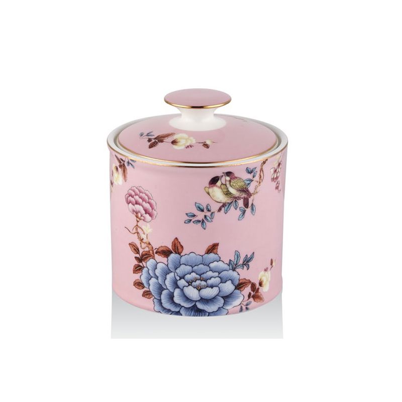  Lamedore 1LIN-CA014S Kavanoz Floral Pink Small Canister With Lid 11,5x13 cm