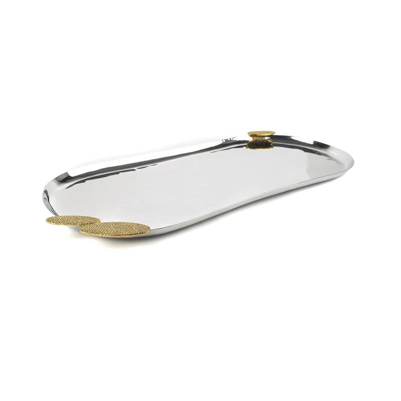  Mikasa Moor Gümüş Gold Oval Çelik Tepsi 52x23cm P303.365677