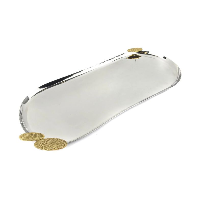 Mikasa Moor Gümüş Gold Oval Çelik Tepsi 52x23cm P303.365677 Mikasa Moor Gümüş Gold Oval Çelik Tepsi 52x23cm P303.365677