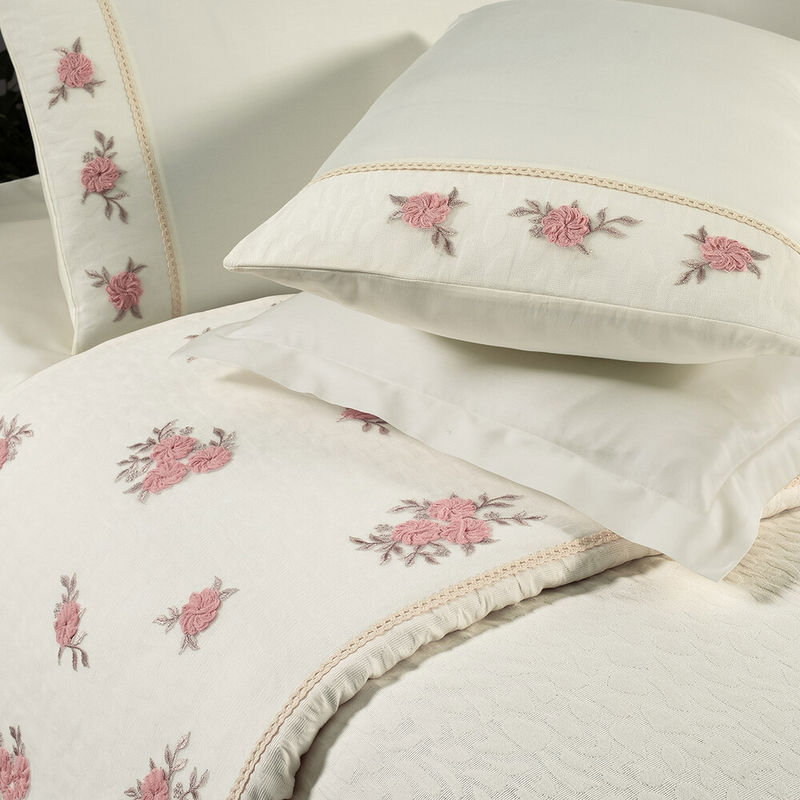 Sarev Londra Havlulu Çift Kişilik Wedding Pike Seti Ekru Sarev Londra Havlulu Çift Kişilik Wedding Pike Seti Ekru