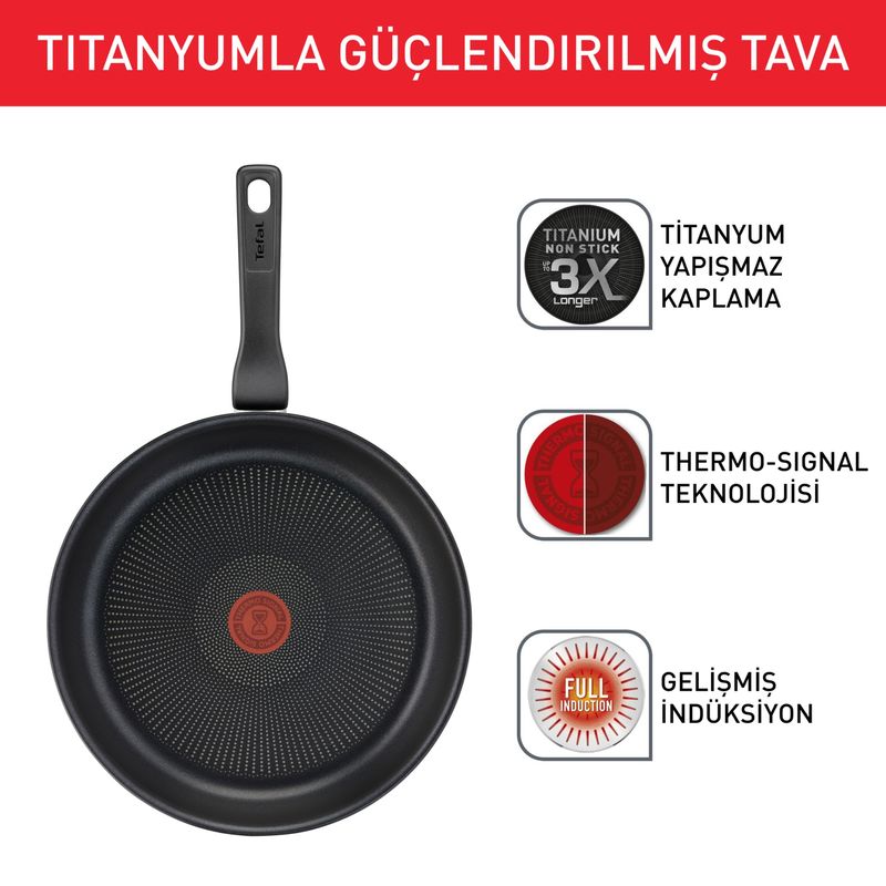 Tefal Titanyum Force 24cm Tava 2100134005 Tefal Titanyum Force 24cm Tava 2100134005