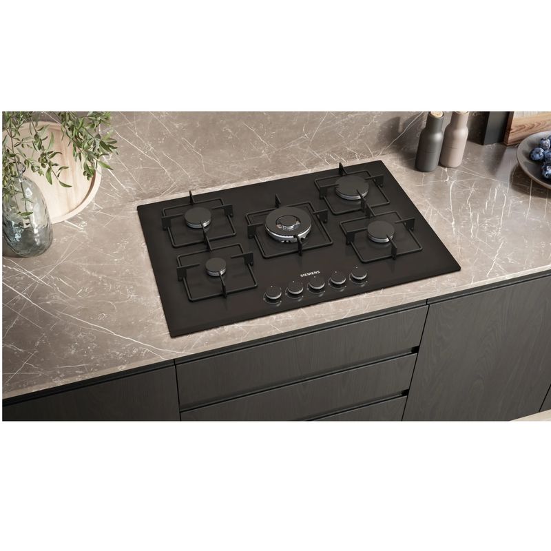 Siemens EN7B6QP30O 75 Cm Siyah Cam Doğal Gaz Ankastre Ocak Siemens EN7B6QP30O 75 Cm Siyah Cam Doğal Gaz Ankastre Ocak