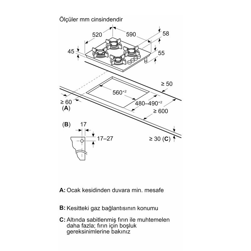 Siemens EO6C6PP30O 60 cm Siyah Cam Ankastre Ocak Siemens EO6C6PP30O 60 cm Siyah Cam Ankastre Ocak