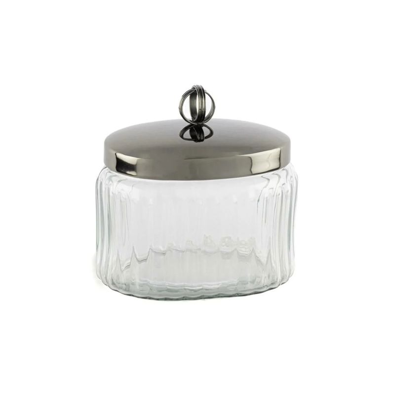 Mikasa Moor P364.326531 Füme Kapaklı Oval Cam Kavanoz 14x10x14cm 
