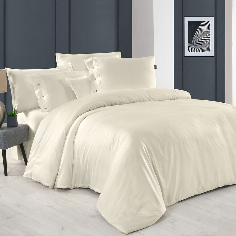 Sarev Monochrome Saten Tekli Nevresim Çift Kişilik Ekru Sarev Monochrome Saten Tekli Nevresim Çift Kişilik Ekru