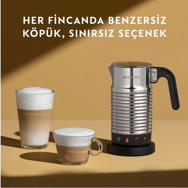 Nespresso Aeroccino 4 Gümüş Süt Köpürtücü Nespresso Aeroccino 4 Gümüş Süt Köpürtücü