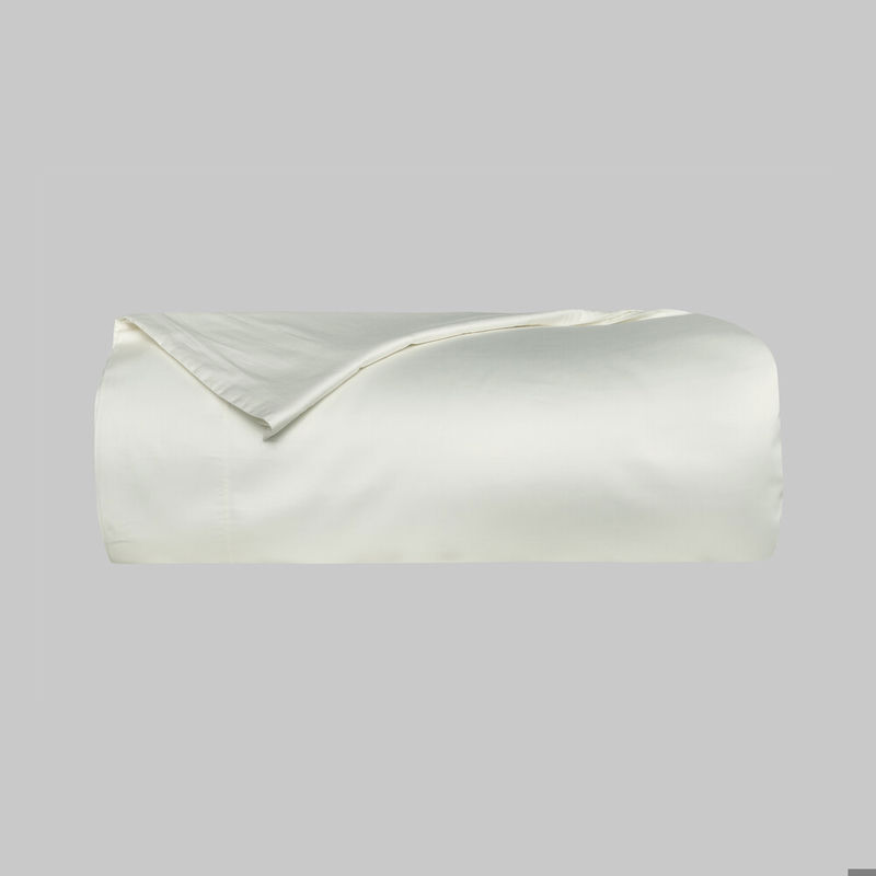 Sarev Monochrome Saten Tekli Nevresim Çift Kişilik Off White 