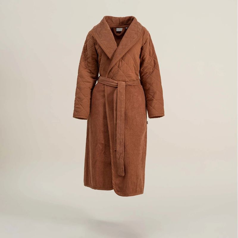 Ecocotton Hüma L Kapitoneli Kadın Bornoz Pamuk Terra 