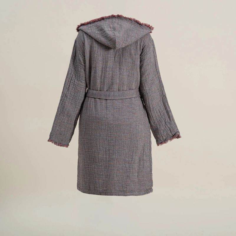 Ecocotton Muna L Kadın Bornoz Inject Bordo-Antrasit Ecocotton Muna L Kadın Bornoz Inject Bordo-Antrasit