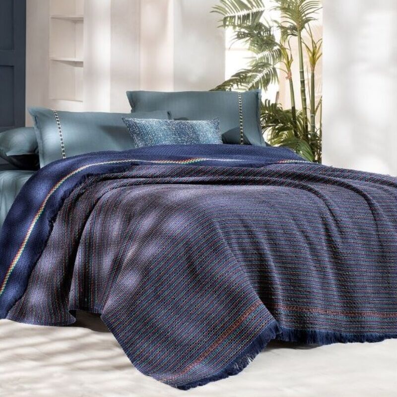 Sarev Fayette Tek Kişilik Lacivert Pike Takımı 160x220 cm 