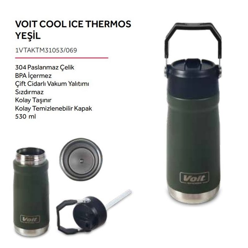 Voit Cool Ice Thermos Yeşil 530ML 1VTAKTM31053/069 Voit Cool Ice Thermos Yeşil 530ML 1VTAKTM31053/069