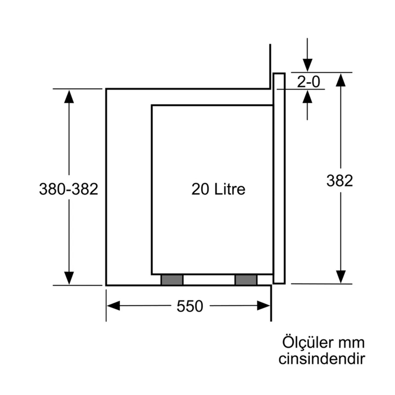 Bosch BFL524MH2 20 Lt. Black Inox Ankastre Mikrodalga Fırın Bosch BFL524MH2 20 Lt. Black Inox Ankastre Mikrodalga Fırın
