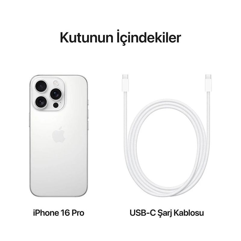 iPhone 16 Pro 256 GB Titanyum Beyaz Akıllı Telefon iPhone 16 Pro 256 GB Titanyum Beyaz Akıllı Telefon