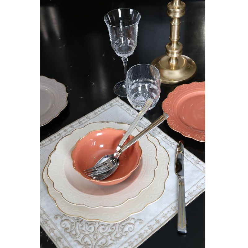 Lucky Art LYXI 020 Laurance Krem&Yanık Turuncu renkli New Bone China Yemek Takımı 24 parça Lucky Art LYXI 020 Laurance Krem&Yanık Turuncu renkli New Bone China Yemek Takımı 24 parça