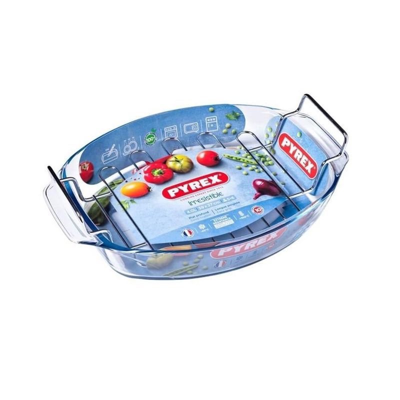 Pyrex 412U000/7043 Izgaralı Oval Fırın Kabı 4 L 380.02.0089 38x27cm 