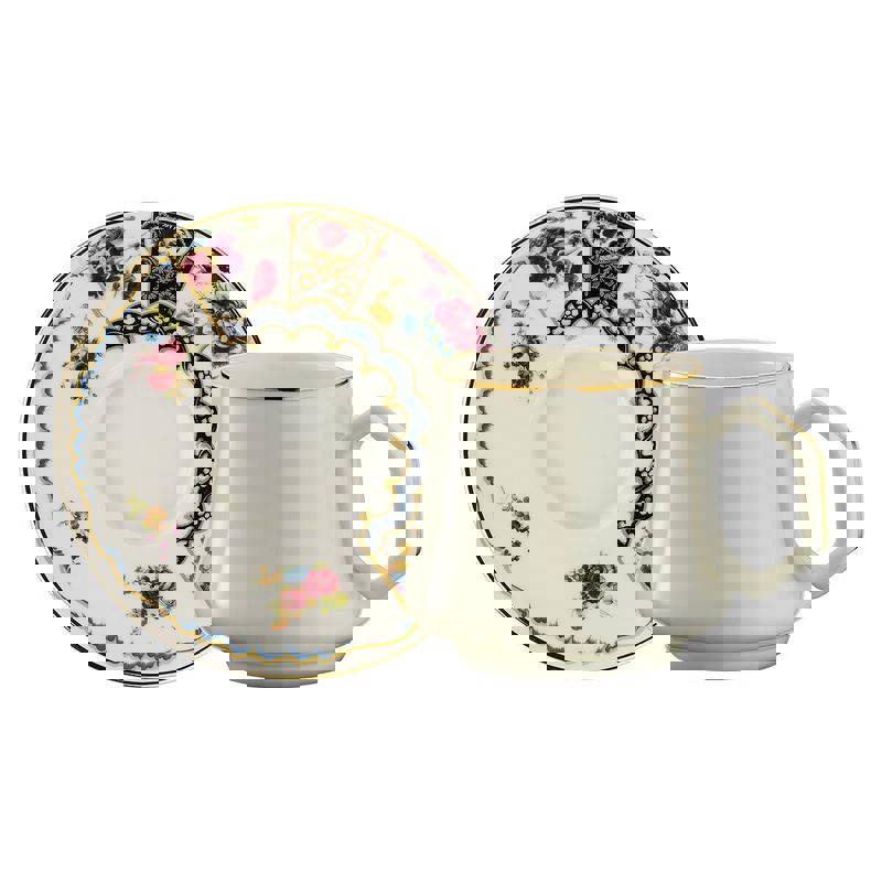 Sandro Moreno 1453 Antik Rose Double Geometrik Line Gold 12 Parça Kahve Fincan Takımı 120 ml 153AR211230 