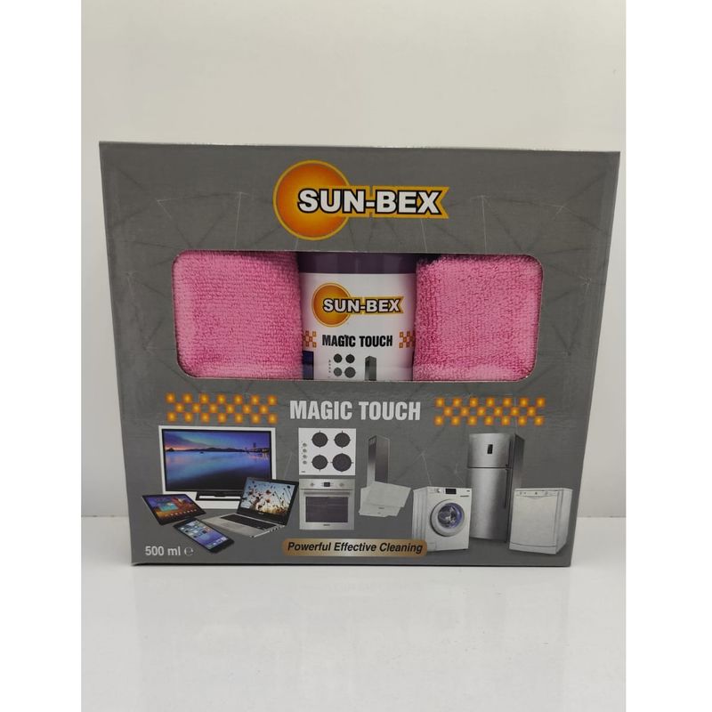 Sun-Bex Magic Touch 500ML Temizlik Spreyi+2 Adet 40x40 Temizlik Bezi 