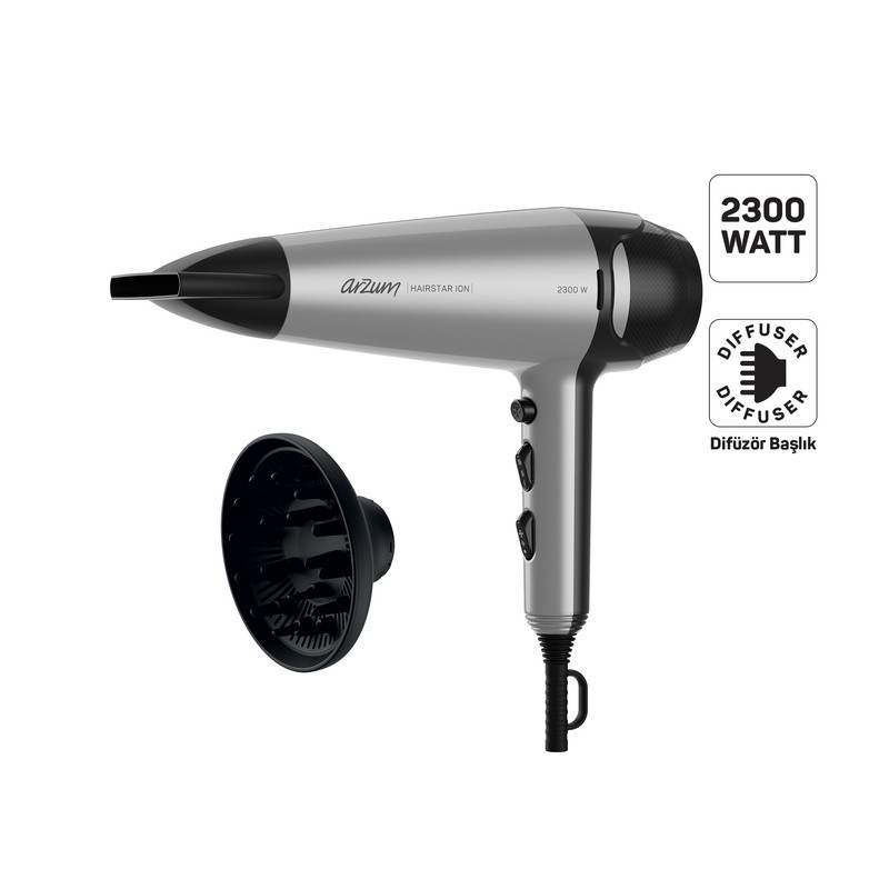 Arzum AR5119-17 Hairstar Ion Gri Saç Kurutma Makinesi Arzum AR5119-17 Hairstar Ion Gri Saç Kurutma Makinesi