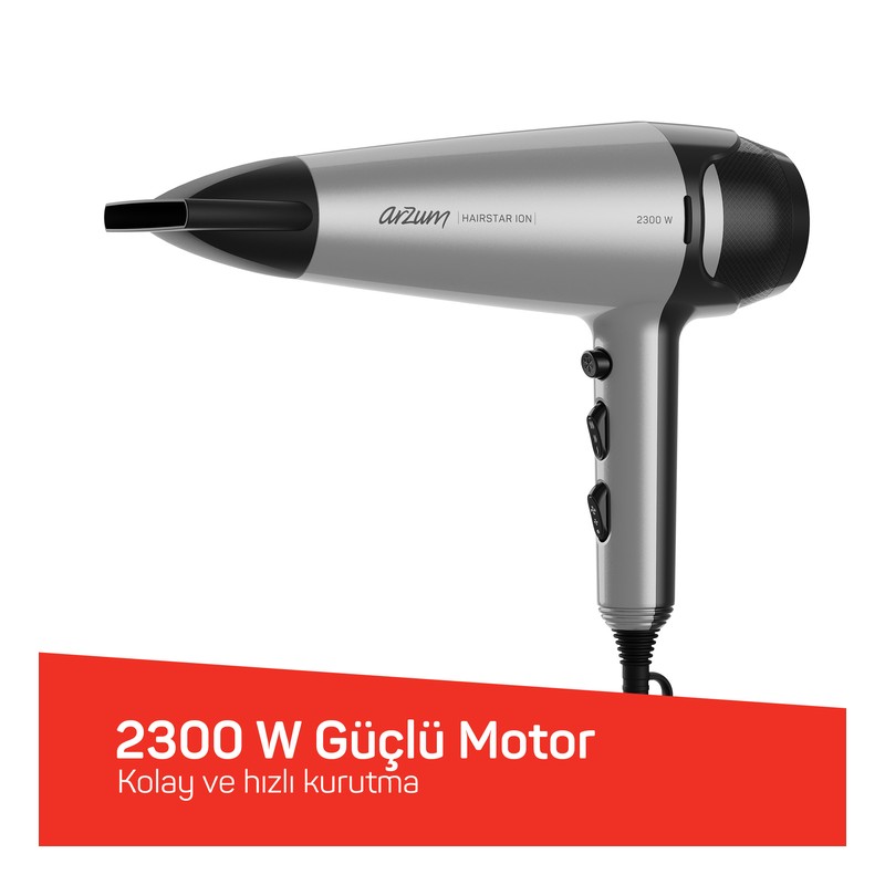 Arzum AR5119-17 Hairstar Ion Gri Saç Kurutma Makinesi Arzum AR5119-17 Hairstar Ion Gri Saç Kurutma Makinesi