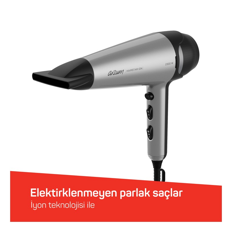 Arzum AR5119-17 Hairstar Ion Gri Saç Kurutma Makinesi Arzum AR5119-17 Hairstar Ion Gri Saç Kurutma Makinesi