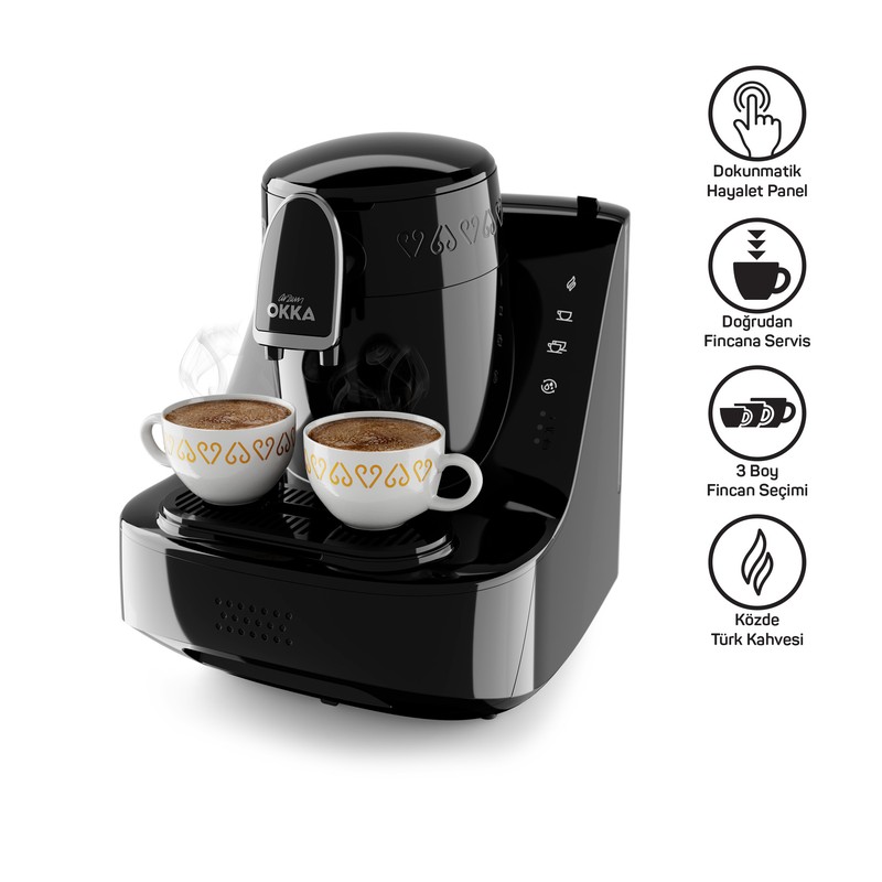 Arzum OK0040-20 Okka Elite Siyah-Krom Türk Kahve Makinesi Arzum OK0040-20 Okka Elite Siyah-Krom Türk Kahve Makinesi