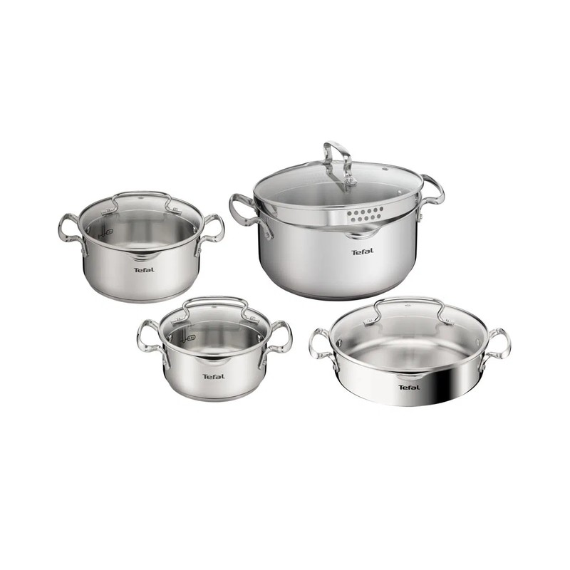Tefal Duetto 8 Parça Çelik Tencere Seti 2100139450 